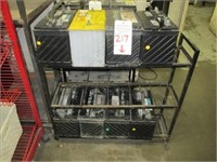 LOT, (8) USABLE TRUCK BATTERIES W/THIS RACK