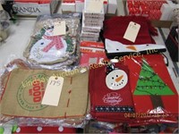 Group of Christmas: door decor, giftbags, napkins,