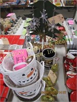 Group of Christmas: baskets, ornaments,