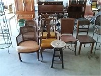 Six Chairs and a Stool