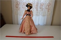 Victorian Doll on Wood and Metal Stand