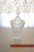 Beautiful Etched Flower Motif Crystal Candy Dish