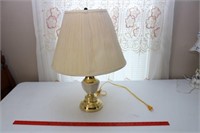 Brass and White Ceramic Table Lamp