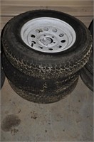 3PC  LOAD STAR 205/75/15 TRAILER TIRES AND WHEELS