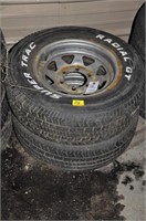 2PC SUPER TRAC 215/70/14 TIRES AND WHEELS