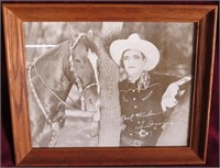 Tom Mix Photo with Many Clippings on the Back