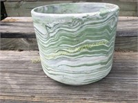 Large Comanche pottery green swirl planter