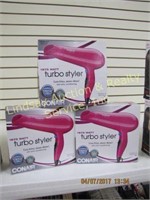 3 Conair hair dryers (turbo stylers)