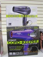 2 Conair hair dryers w/ cord keepers