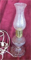 Lamp Pink Depression glass