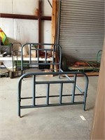 Full size wrought iron headboard and footboard