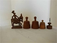 Vintage Maple Butter Press & Wood Carving