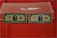 (2) $2 Red Seal Notes