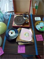 Portable record player and records