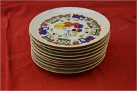 1966 Set of 10 Snoopy Happy Birthday Plates
