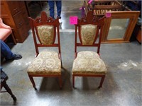 2 Cherry Side Chairs with Upholstery
