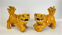 Pr Chinese Yellow Glazed Lions