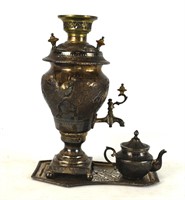 Persian Silver Samovar Teapot Set