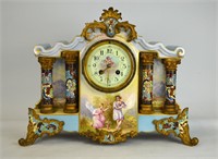 Rare Sevre Enamel Porcelain & Bronze Clock