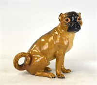Meissen Brown Glazed Pug Dog