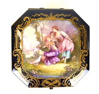 Sevres Octagonal Enamel Porcelain Box