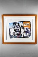 Abstract Modern Print - Signed V.M Coury