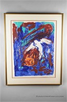 Vintage Abstract Painting - Signed V.M Coury