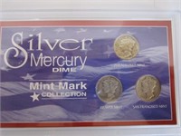 Silver Mercury Dimes - Mint Mark Collection