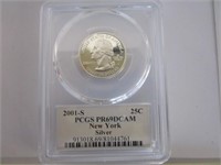 Coin - 2001-S Silver 25¢ New York PCGS PR69 DCAM