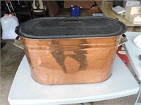 Antique copper boiler with lid