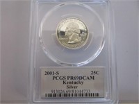 Coin - 2001-S Silver 25¢ Kentucky PCGS PR69 DCAM