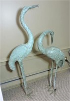 Beautiful pair of Bronze Cranes Fountains