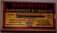 BOX OF WINCHESTER 8MM MAUSER AMMO