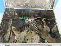 Vintage box of old keys