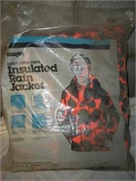 Mazam Insulated Rain Jacket,Orange Camo-Small(NOS)