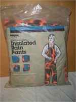 Mazam Insulated Rain Pants, Orange Camo-Med.(NOS)
