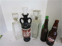 Lot of 3 decanters & 3 bottles