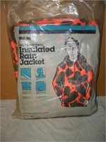 Mazam Insulated Rain Jacket,Orange Camo-Small(NOS)