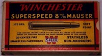BOX OF WINCHESTER 8MM MAUSER AMMO