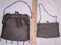 LOT OF TWO MESH PURSES - ONE WITH MINOR DAMAGE -