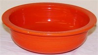 RED FIESTA WARE MIXING BOWL WITH MINOR ROUGHNESS