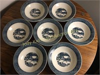 Currier&Ives Royal china HARVEST 8 bowls