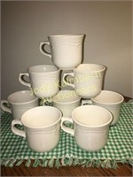Pfaltzgraff white stoneware Filigree 8 mugs