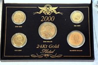 24Kt Gold Plated US Coins from 2000 in Case