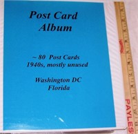 ALBUM OF 80 1940'S POST CARDS - MOSTLY UNUSED