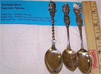 THREE INDIAN SOUVINER SPOONS