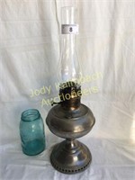 Antique Bradley& Hubbard Oil lamp nickle finish
