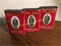 3 old Prince Albert Tobacco tins