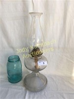 Heavy antique glass oil lamp Eagle