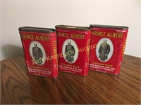 3 old Prince Albert tobacco tins